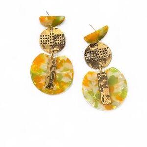 Serena Multicolor Dangle Earrings with Gold Detail Special Events Feminine